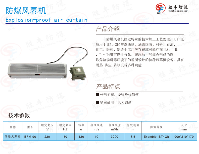 0.9米防爆風(fēng)幕機(jī)